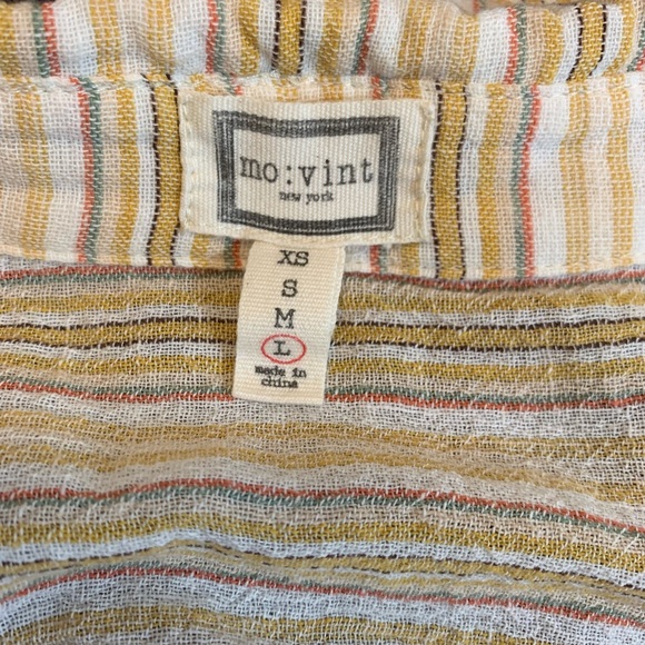 Mo:vint Button Down Striped Long Blouse - Picture 6 of 7